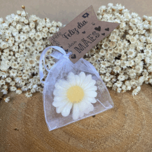 Margarida na saquinho com tag kraft